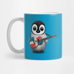 Baby Penguin Playing Dominican Flag Guitar Mug